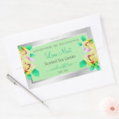Floral Silver Light Green Product Packaging Labels Rechteckiger Aufkleber (Umschlag)