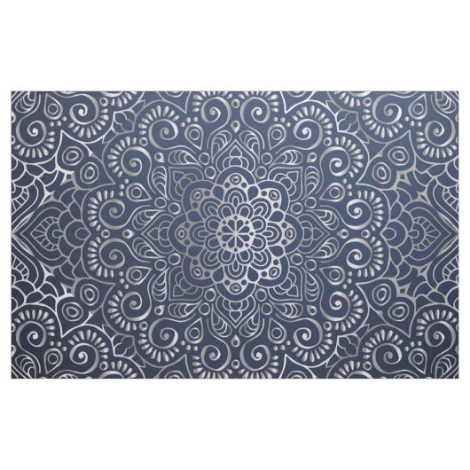 Floral Silver Mandala Stoff (Yard (91,4 cm))