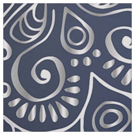 Floral Silver Mandala Stoff (Muster)