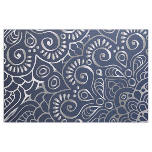 Floral Silver Mandala Stoff (Fat Quarter (45,7 x 55,9 cm))