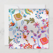 Floral Silver Oriental Spring Chinoiserie Sommer Einladung (Rückseite)