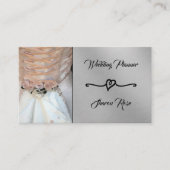 Floral & Silver Wedding Planner Business Card Visitenkarte (Vorderseite)