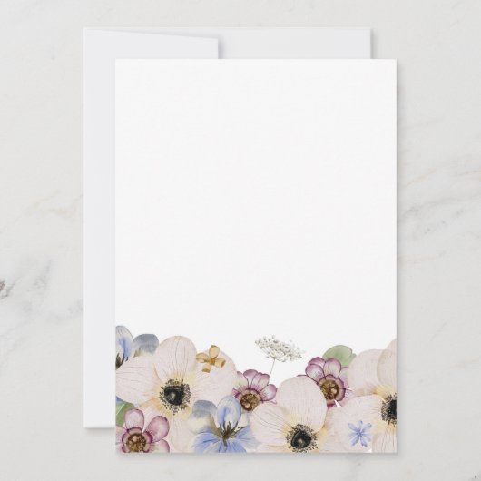 Floral Simple Boho Wedding Einladung (Rückseite)