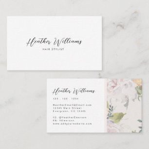 Floral Simple Business Card Visitenkarte