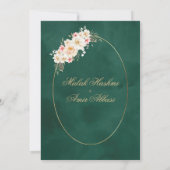 Floral & Simple Frame Green Islamische Hochzeit Einladung (Rückseite)