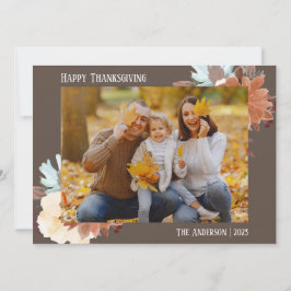 Floral Simple Moderner Erntedank Familienunternehm Feiertagskarte