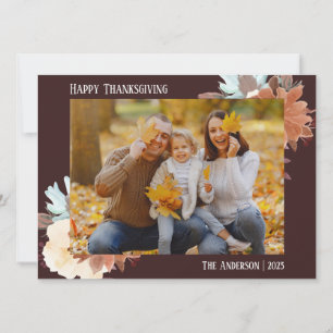Floral Simple Moderner Erntedank Familienunternehm Feiertagskarte