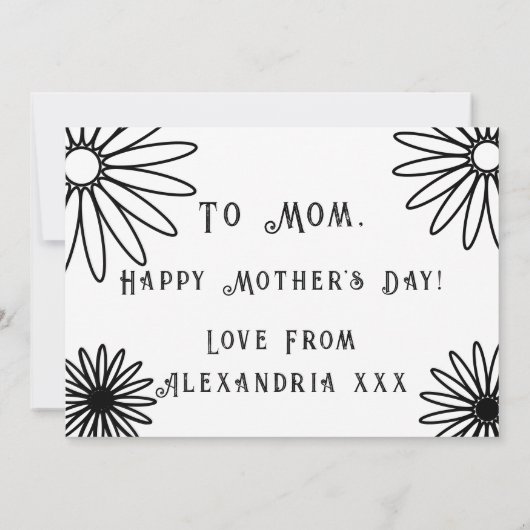 Floral Simple Mother's day Karte (Rückseite)