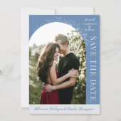 Floral Simplicity 1 Denim Blau Save The Date (Vorderseite)
