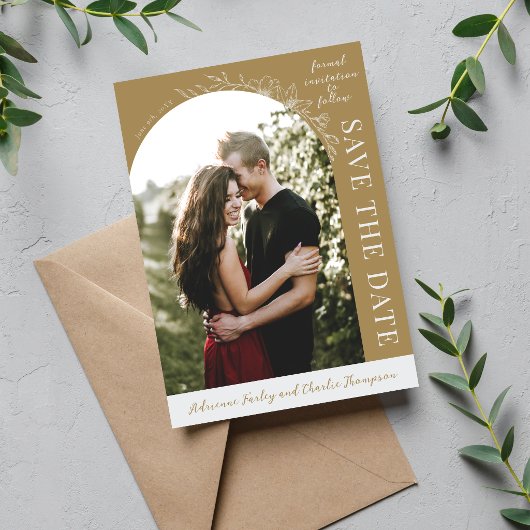 Floral Simplicity 1 Golden Oak Save The Date