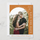 Floral Simplicity 1 Kürbis Orange Save The Date (Vorderseite)