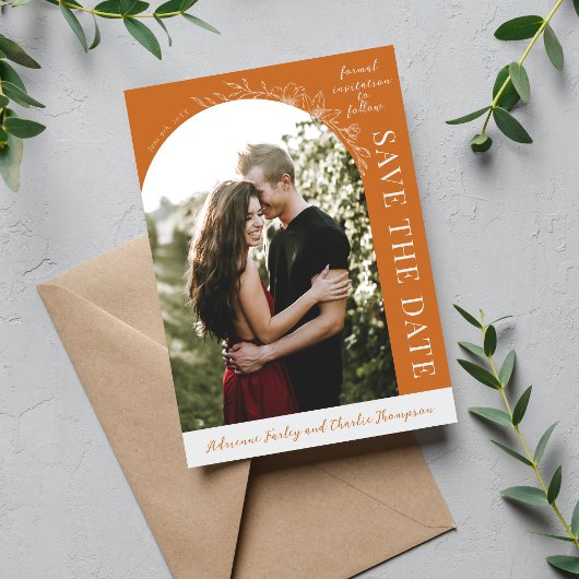 Floral Simplicity 1 Kürbis Orange Save The Date