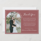 Floral Simplicity 1 Marsala Hochzeit Dankeskarte (Vorderseite)