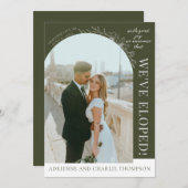 Floral Simplicity 1 Modern Green Elopement Ankündigung (Vorne/Hinten)