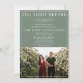 Floral Simplicity 1 Modern Green Rehearsal Dinner Einladung (Vorderseite)