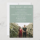 Floral Simplicity 1 Modern Green Rehearsal Dinner Einladung (Vorderseite)