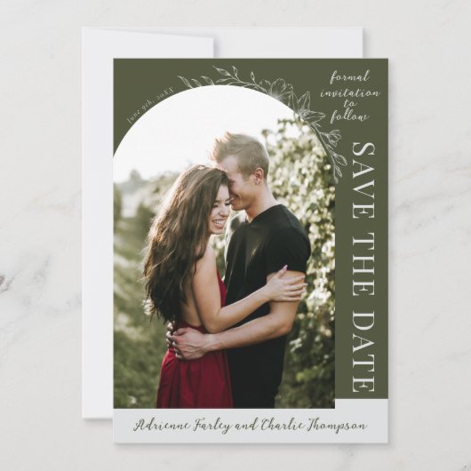 Floral Simplicity 1 | Modern Green | Save The Date (Vorderseite)