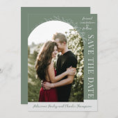 Floral Simplicity 1 | Modern Green | Save The Date (Vorne/Hinten)