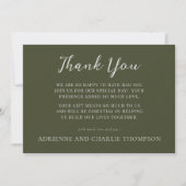 Floral Simplicity 1 Modern Green Thank You Note Dankeskarte (Vorderseite)
