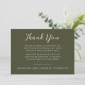 Floral Simplicity 1 Modern Green Thank You Note Dankeskarte (Stehend Vorderseite)