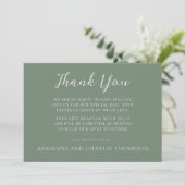 Floral Simplicity 1 Modern Green Thank You Note Dankeskarte (Stehend Vorderseite)