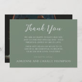 Floral Simplicity 1 Modern Green Thank You Note Dankeskarte (Vorne/Hinten)