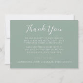 Floral Simplicity 1 Modern Green Thank You Note Dankeskarte (Vorderseite)