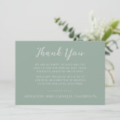 Floral Simplicity 1 Modern Green Thank You Note Dankeskarte (Stehend Vorderseite)