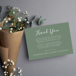 Floral Simplicity 1 Modern Green Thank You Note Dankeskarte