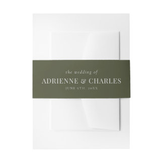 Floral Simplicity 1 Modern Green Wedding Einladungsbanderole