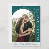 Floral Simplicity 1 Pfau Teal Save The Date (Vorderseite)