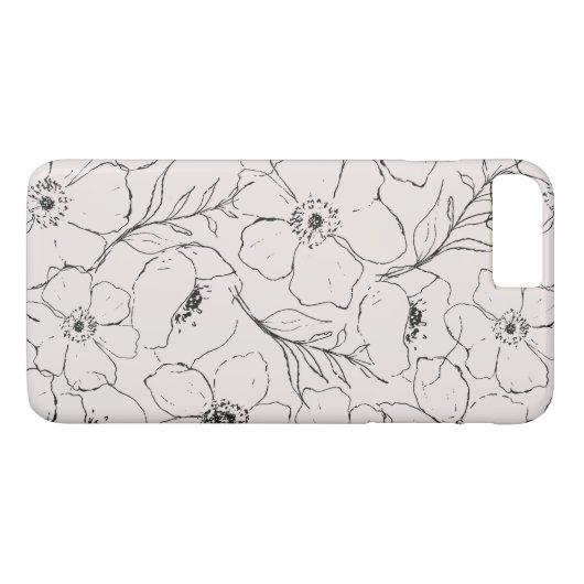 Floral Simplizität - neutral Case-Mate iPhone Hülle (Rückseite (Horizontal))