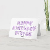 Floral Sister Birthday Grußkarte Karte (Rückseite)