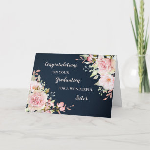 Floral Sister Herzlichen Glückwunsch Abschluss Karte