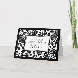 Floral Sister Maid of Honor Invitation Card Einladung