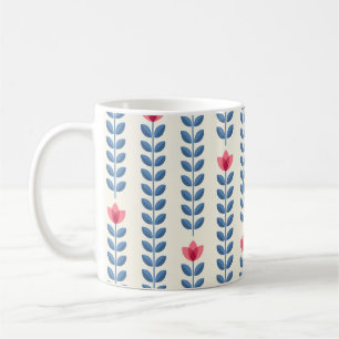 Floral skandinavisches geometrisches Retro-Tapete Kaffeetasse