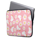Floral Skate Roller Skaten Muster rosa Laptopschutzhülle (Vorderseite Links)