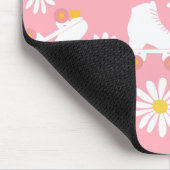 Floral Skate Roller Skaten Muster rosa Mousepad (Ecke)