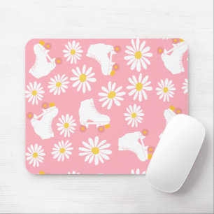 Floral Skate Roller Skaten Muster rosa Mousepad