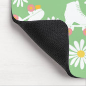 Floral Skate Roller Skaten Pattern Green Mousepad (Ecke)