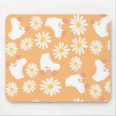 Floral Skate Roller Skaten Pattern Peach Mousepad (Vorne)