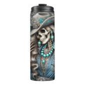 Floral Skeleton Cowgirl Chic Thermosbecher (Vorderseite)