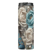 Floral Skeleton Cowgirl Chic Thermosbecher (Rückseite)