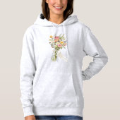 Floral Skeleton Hand Wildflower Bouquet Heart Hoodie (Vorderseite)