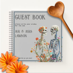 Floral Skeleton Liebhaber Wedding Gästebuch Notizblock