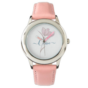 Floral Sketch Aquarell Personalisiert Armbanduhr