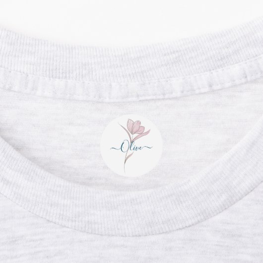 Floral Sketch Aquarell Personalisiert Etiketten (Befestigt)