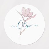 Floral Sketch Aquarell Personalisiert Etiketten (Design 1)