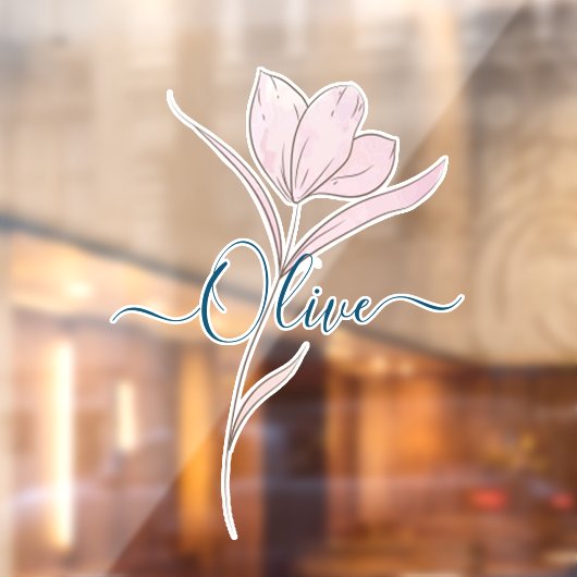 Floral Sketch Aquarell Personalisiert Fensteraufkleber (Blatt 2)