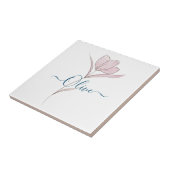 Floral Sketch Aquarell Personalisiert Fliese (Seite)